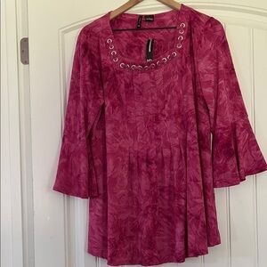 NWT New Directions Pink Shock Knit Top Large